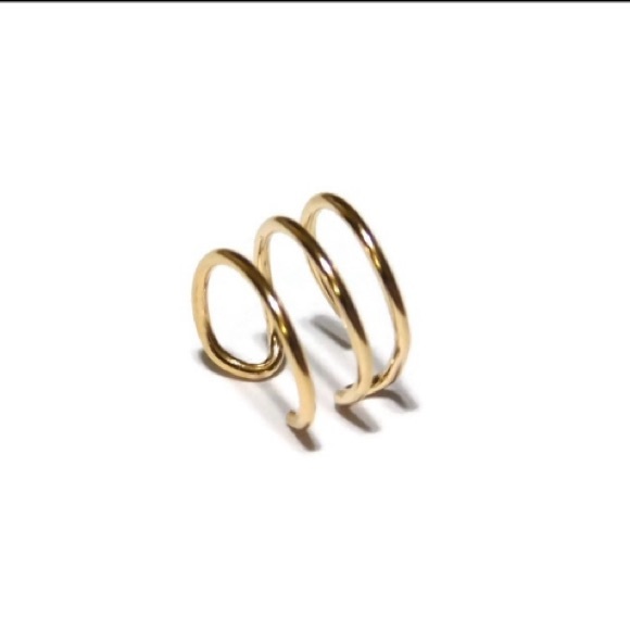 Triple Ear Cuff Nonpierced Clip On Cartilage Hoop Earring Helix Ring Upper Ear - Picture 6 of 10